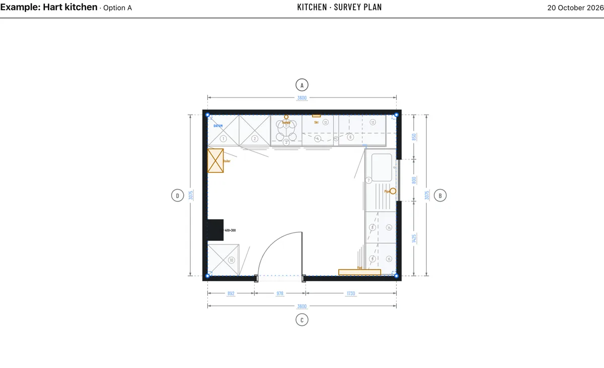PDF page: kitchen survey plan